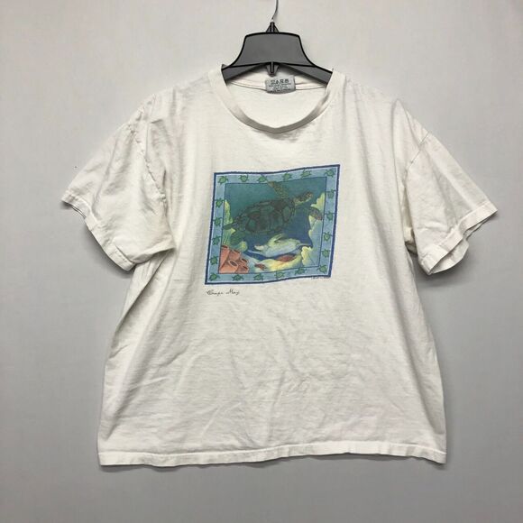 Vintage Soft as a Grape 1997 Cotton T-Shirt Tee Size Large Cape May White B256 5 - Picture 1 of 16